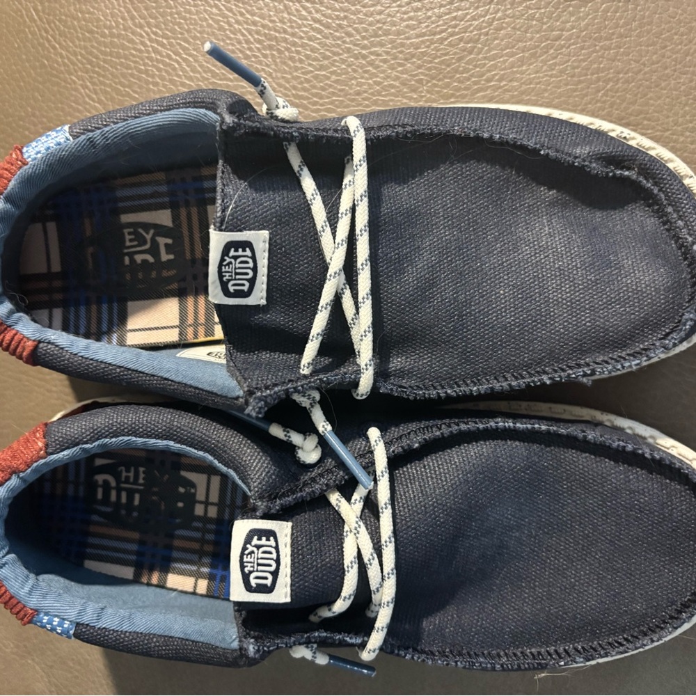 Hey Dude Dark Blue Shoes with White Accents